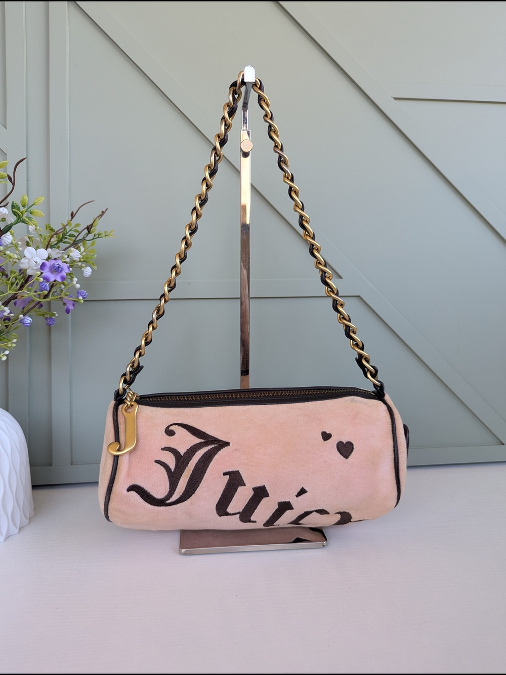 vintage Y2K Juicy Couture "Tootsie" Barrel Shoulder Bag.